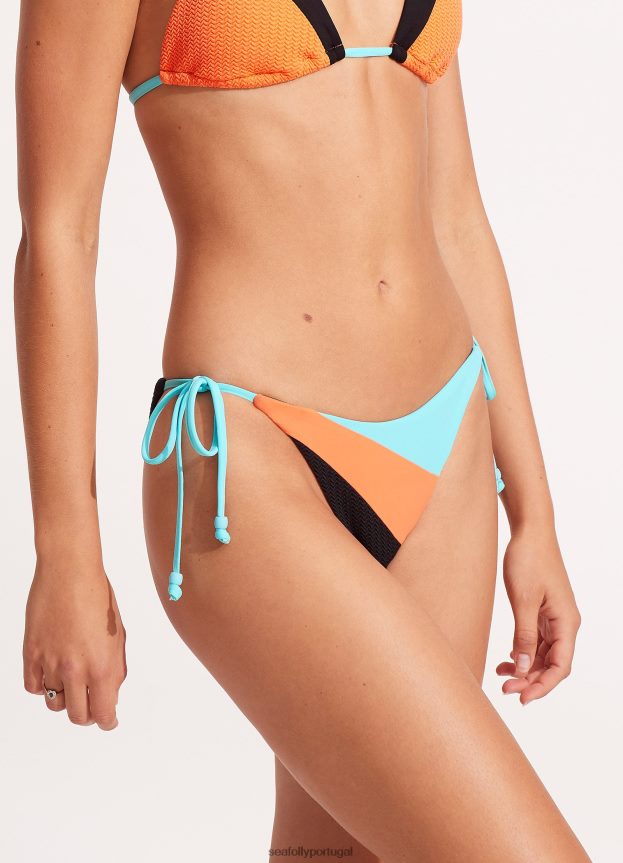 parte de baixo do biquíni com amarração lateral mulheres preto Seafolly trajes de banho 4H088V627
