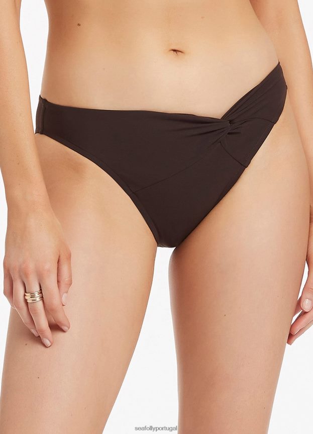 parte de baixo do biquíni com torção frontal jetset mulheres chocolate Seafolly trajes de banho 4H088V473