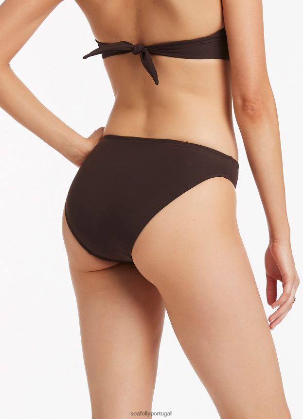 parte de baixo do biquíni com torção frontal jetset mulheres chocolate Seafolly trajes de banho 4H088V473