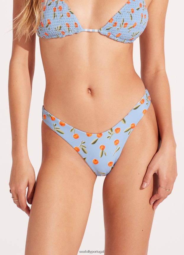 summer crush reversível corte alto rio pantpowder azul mulheres moda Seafolly trajes de banho 4H088V637