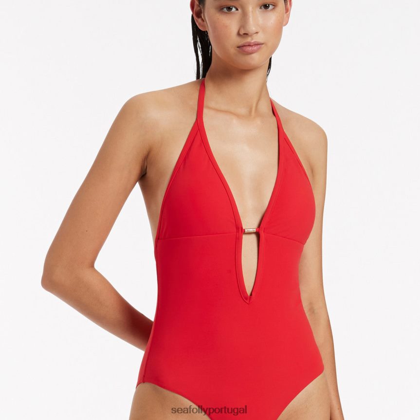 jetset mergulhar uma peça mulheres cereja Seafolly trajes de banho 4H088V84