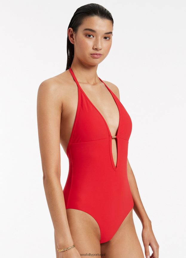 jetset mergulhar uma peça mulheres cereja Seafolly trajes de banho 4H088V84