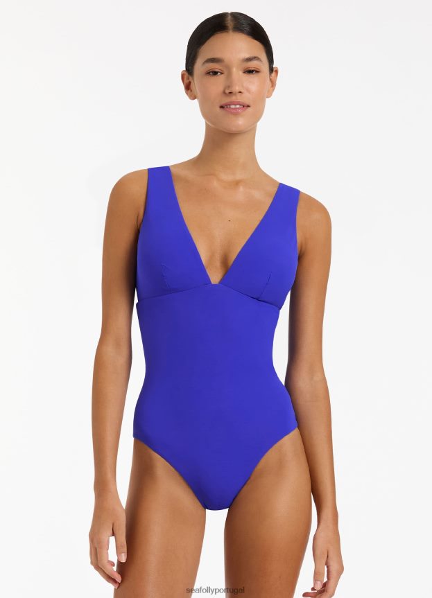 jetset mergulhar uma peça mulheres safira Seafolly trajes de banho 4H088V58