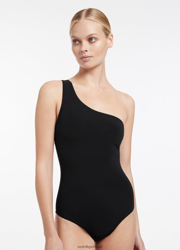 jetset um ombro uma peça mulheres preto Seafolly trajes de banho 4H088V132