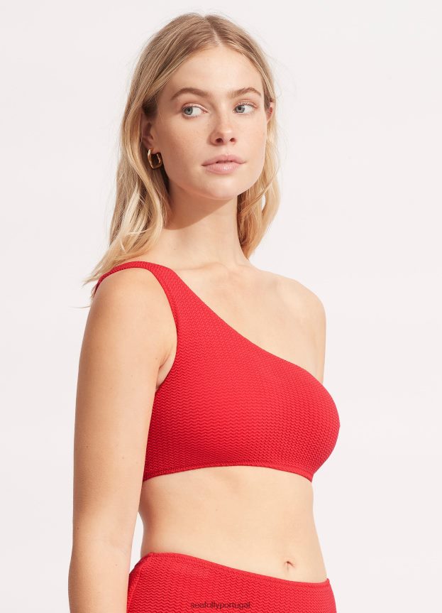 mergulho no mar top de um ombro mulheres pimenta vermelha Seafolly trajes de banho 4H088V396