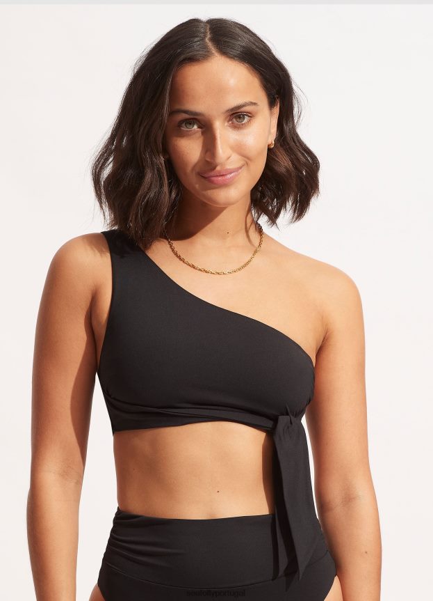 top coletivo de um ombro só mulheres preto Seafolly trajes de banho 4H088V207
