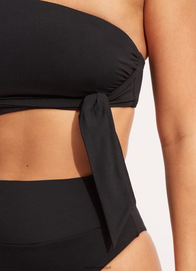 top coletivo de um ombro só mulheres preto Seafolly trajes de banho 4H088V207