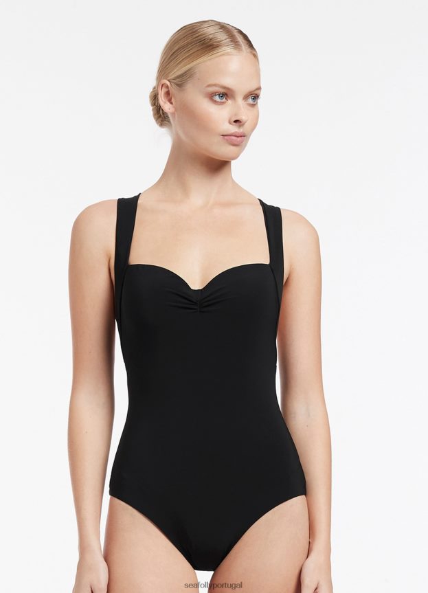 jetset infinito one piece mulheres preto Seafolly trajes de banho 4H088V24