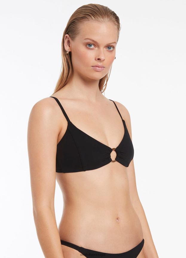 bralette com acabamento jetset mulheres preto Seafolly trajes de banho 4H088V405