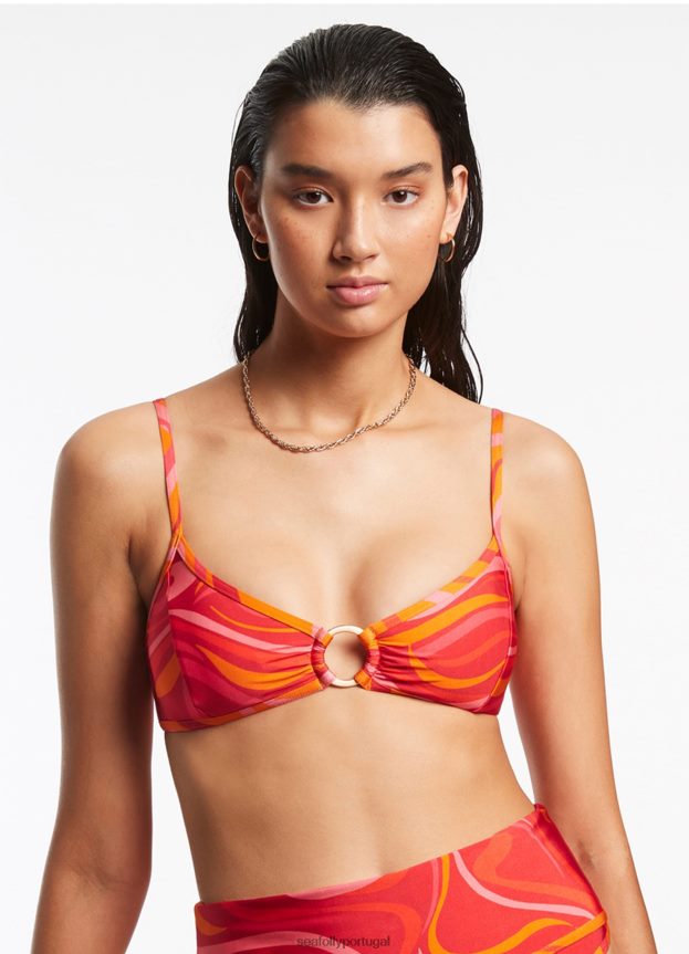 bralette com acabamento vortici mulheres cereja Seafolly trajes de banho 4H088V558
