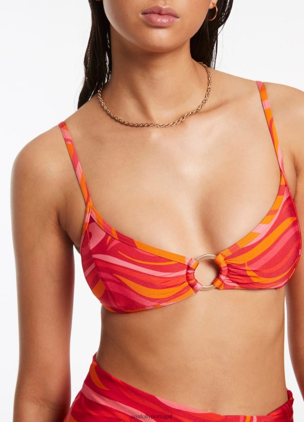 bralette com acabamento vortici mulheres cereja Seafolly trajes de banho 4H088V558