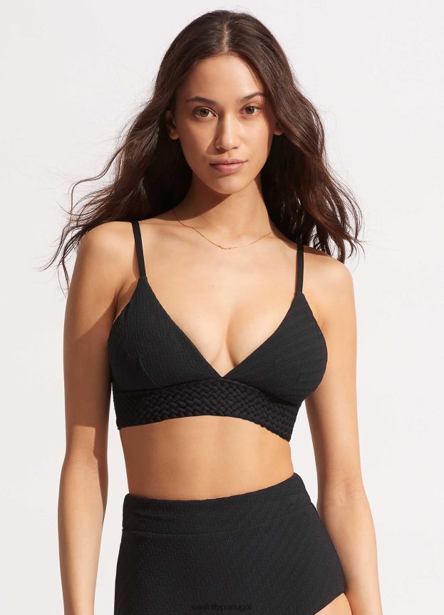 bralette com faixas de salgueiro mulheres preto Seafolly trajes de banho 4H088V367