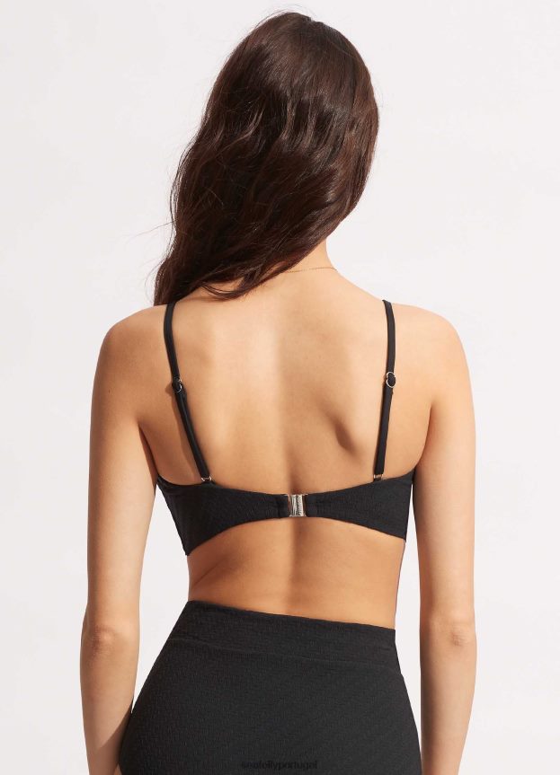 bralette com faixas de salgueiro mulheres preto Seafolly trajes de banho 4H088V367