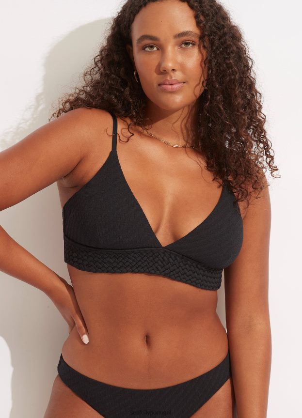 bralette com faixas de salgueiro mulheres preto Seafolly trajes de banho 4H088V367