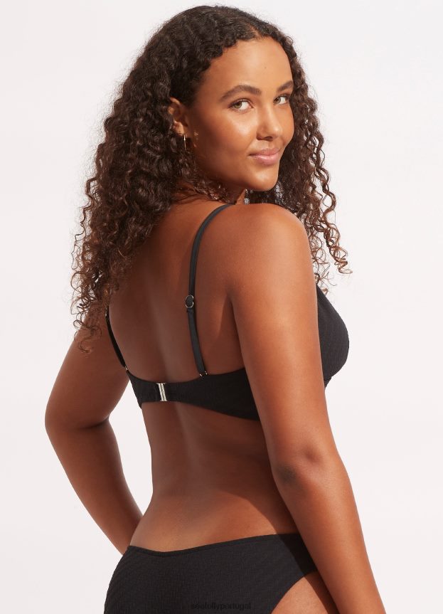 bralette com faixas de salgueiro mulheres preto Seafolly trajes de banho 4H088V367