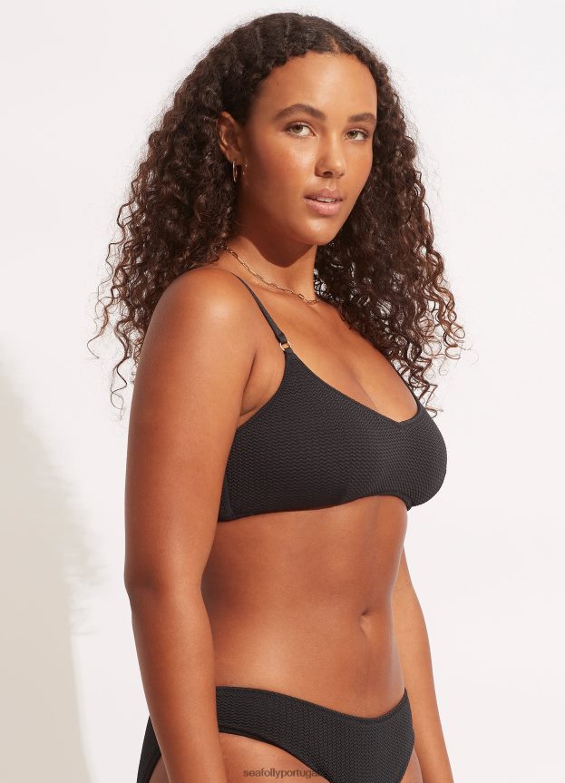 bralette de mergulho no mar mulheres preto Seafolly trajes de banho 4H088V295