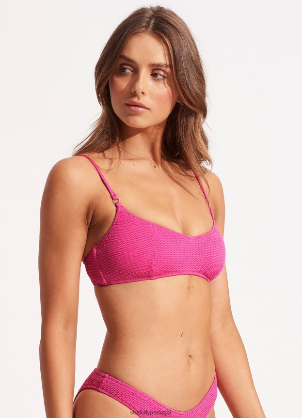 bralette de mergulho no mar mulheres rosa fúcsia Seafolly trajes de banho 4H088V317