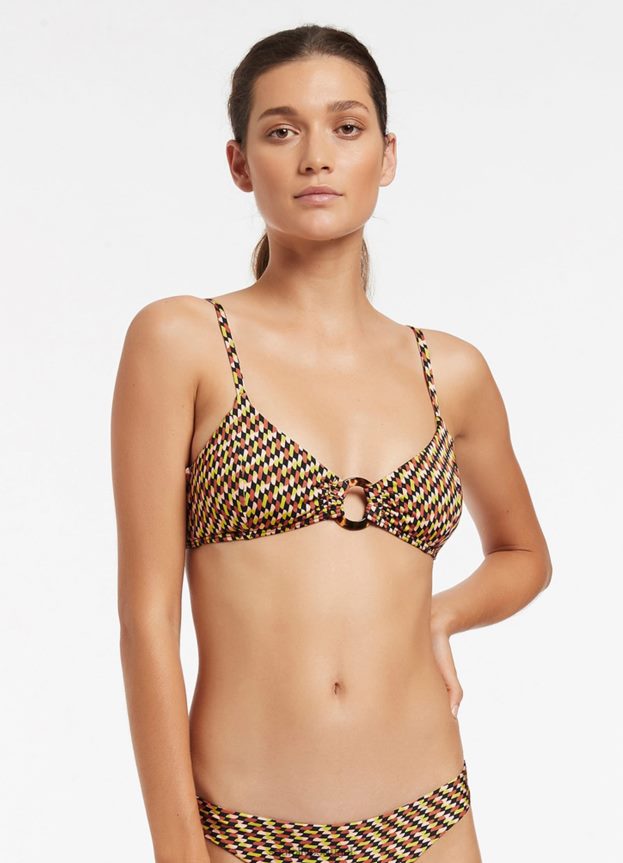 luzes nômades guarnição bralette mulheres cidra Seafolly trajes de banho 4H088V471