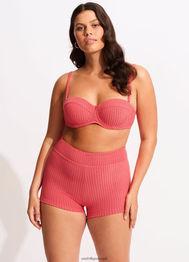 sutiã bustier havana mulheres coral beijado pelo sol Seafolly trajes de banho 4H088V500