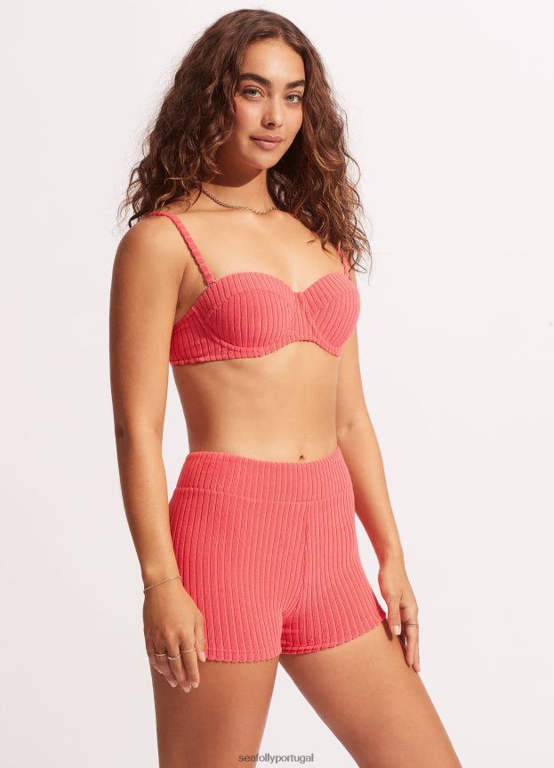 sutiã bustier havana mulheres coral beijado pelo sol Seafolly trajes de banho 4H088V500