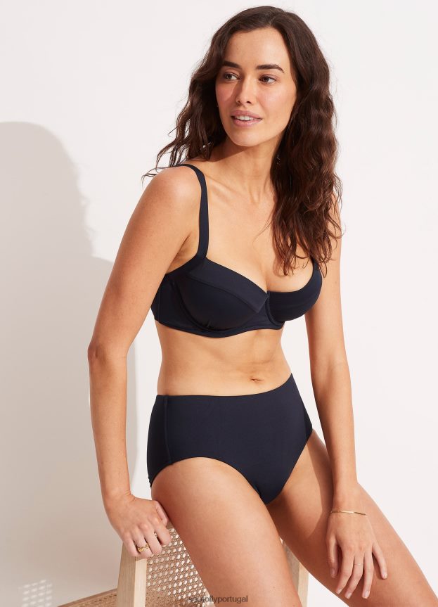 sutiã coletivo com aro dd cup mulheres verdadeira marinha Seafolly trajes de banho 4H088V216