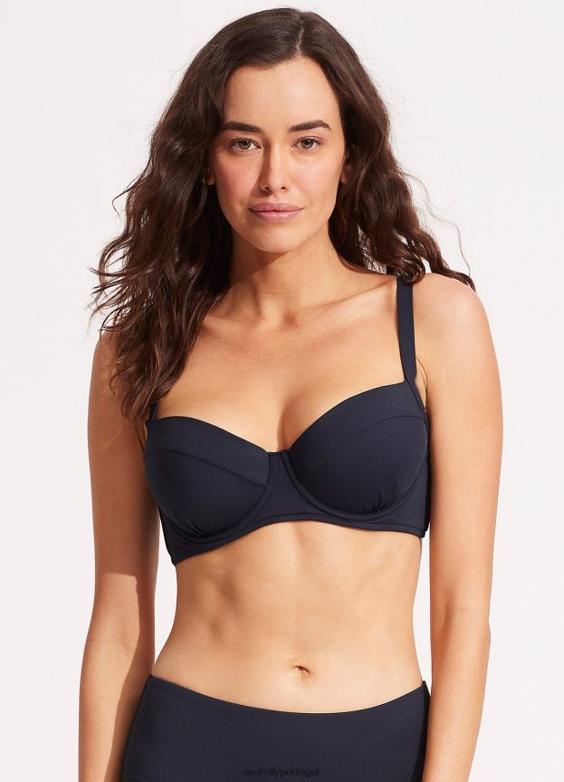 sutiã coletivo com aro dd cup mulheres verdadeira marinha Seafolly trajes de banho 4H088V216