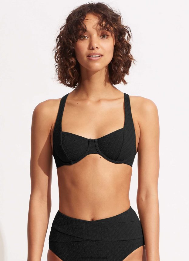 sutiã com armação de salgueiro mulheres preto Seafolly trajes de banho 4H088V443