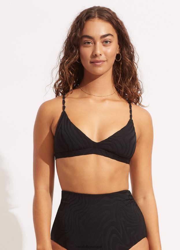 sutiã fixo tri segunda onda mulheres preto Seafolly trajes de banho 4H088V612