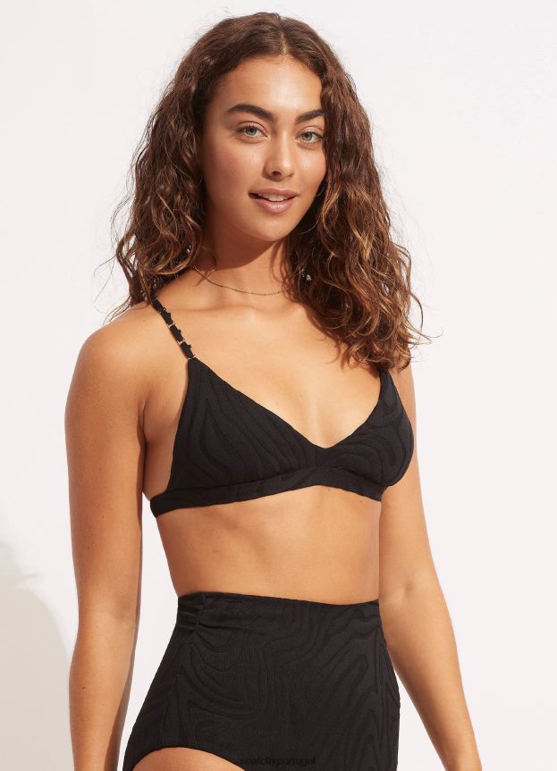 sutiã fixo tri segunda onda mulheres preto Seafolly trajes de banho 4H088V612