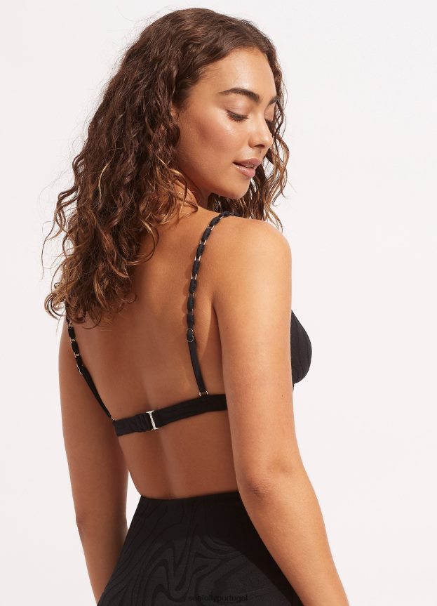 sutiã fixo tri segunda onda mulheres preto Seafolly trajes de banho 4H088V612