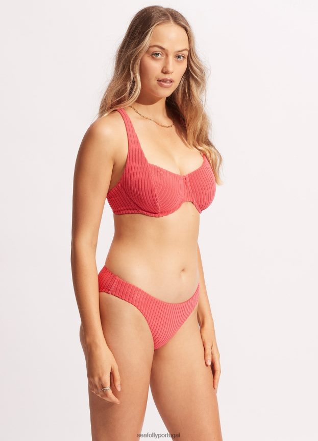 sutiã havana dd com armação mulheres coral beijado pelo sol Seafolly trajes de banho 4H088V437