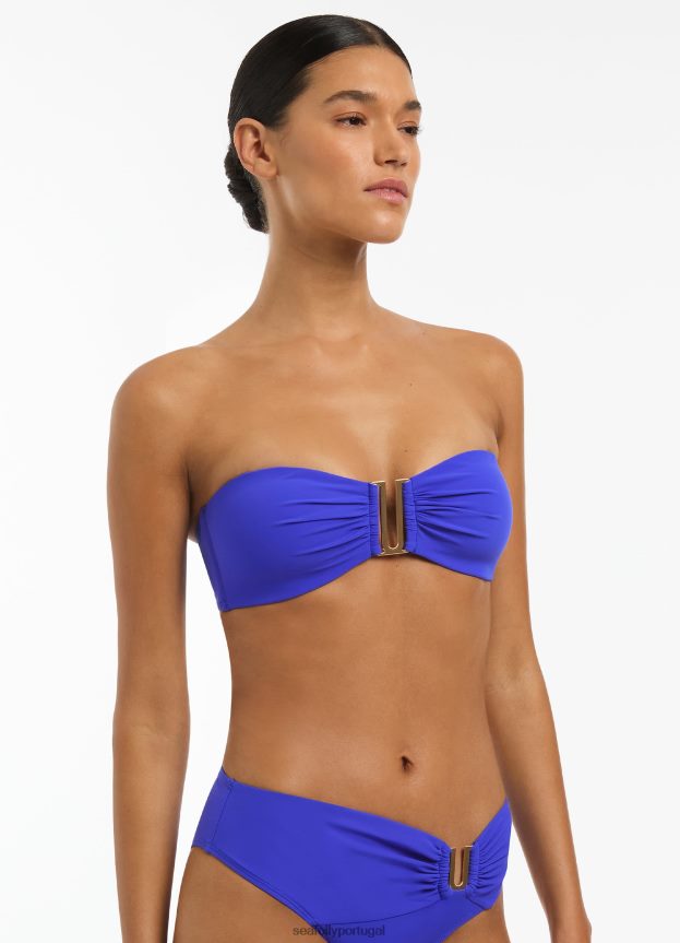 top de biquíni cai-cai jetset mulheres safira Seafolly trajes de banho 4H088V520