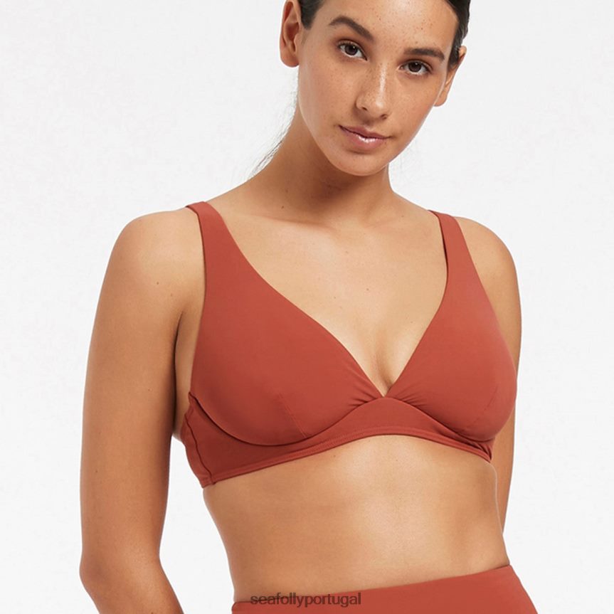 top de biquíni jetset d/dd com armação mulheres castanho-avermelhado Seafolly trajes de banho 4H088V589
