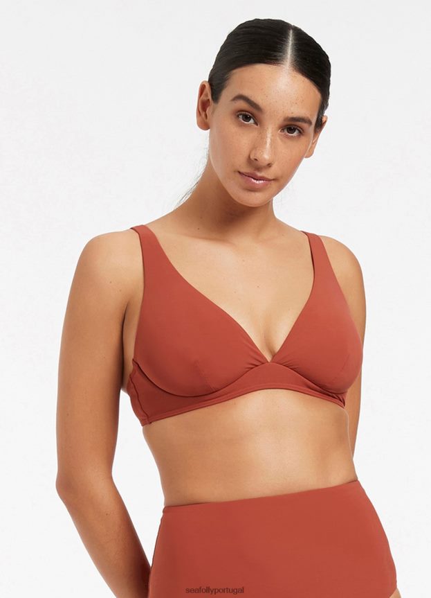 top de biquíni jetset d/dd com armação mulheres castanho-avermelhado Seafolly trajes de banho 4H088V589