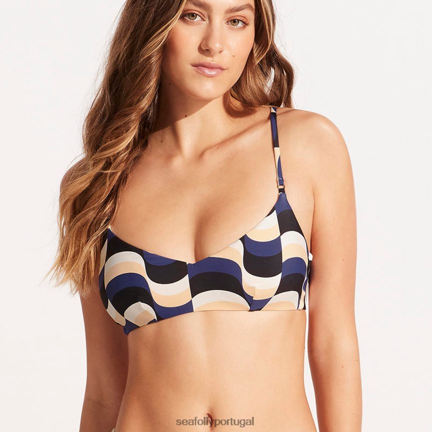 top de biquíni moderno take bralette mulheres preto Seafolly trajes de banho 4H088V374