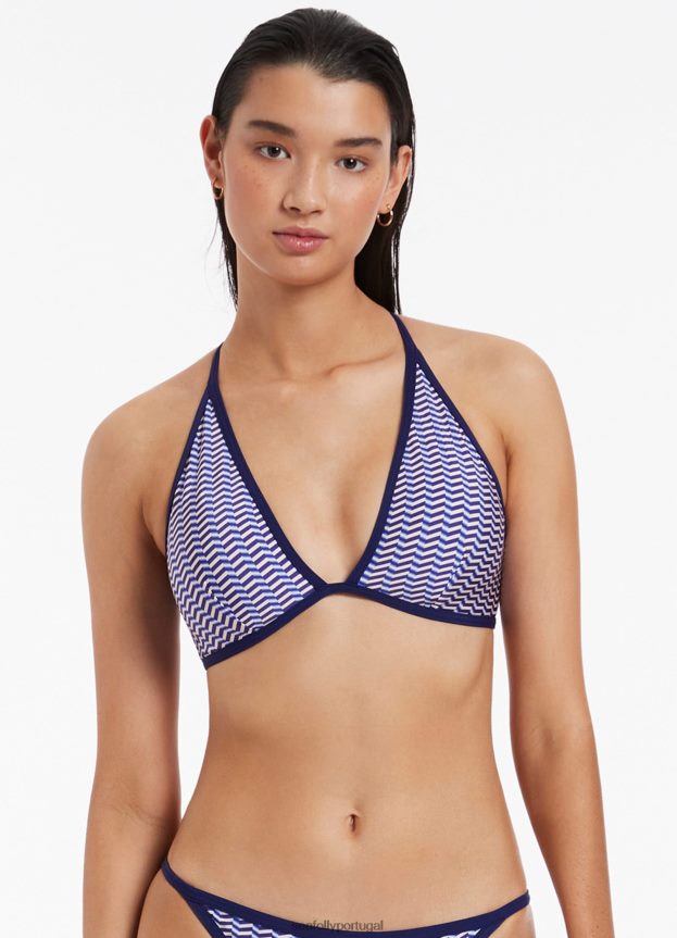 top de biquíni triangular macio amoudi mulheres safira Seafolly trajes de banho 4H088V370