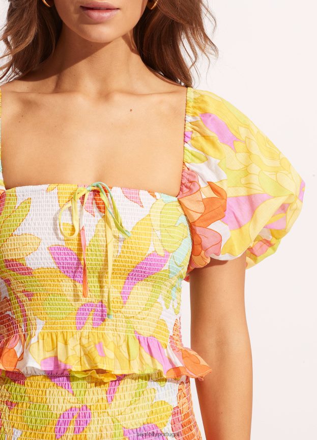 Palm Springs franzido toplime light mulheres ribalta Seafolly trajes de banho 4H088V740