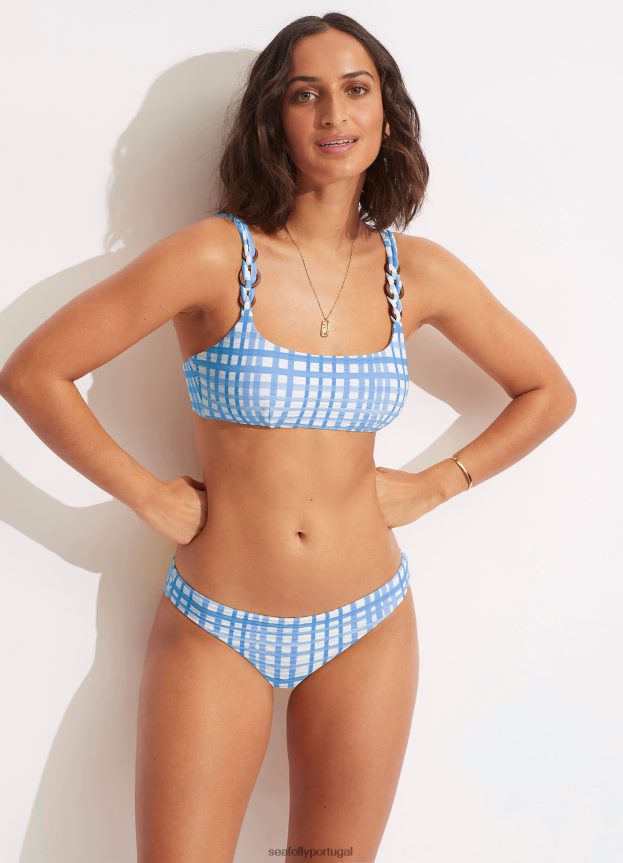 amalfi cheque hipster mulheres azul amalfi Seafolly trajes de banho 4H088V617