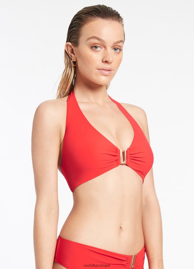 blusa jetset d-dd frente única mulheres cereja Seafolly trajes de banho 4H088V308