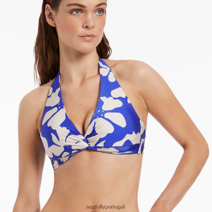 emporio d-dd twist top frontal mulheres safira Seafolly trajes de banho 4H088V468