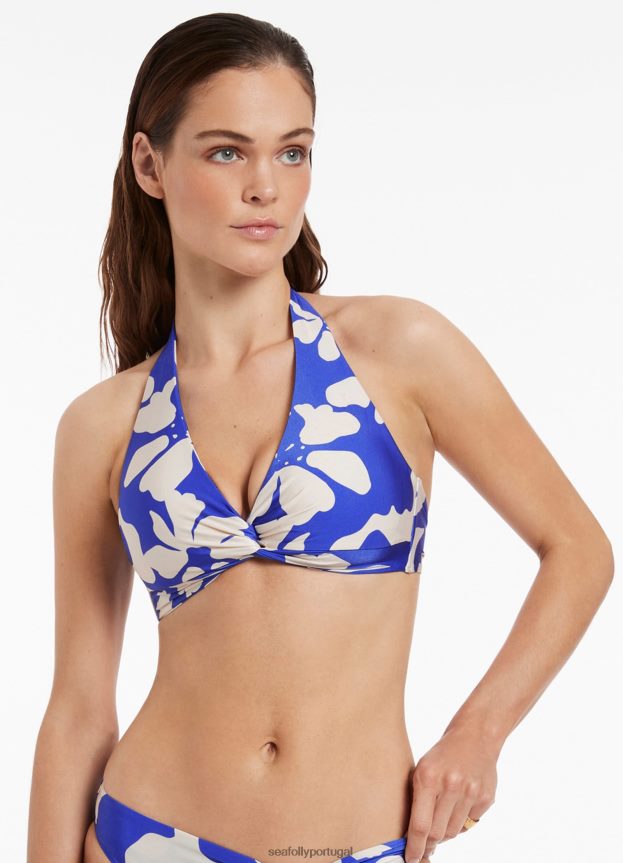 emporio d-dd twist top frontal mulheres safira Seafolly trajes de banho 4H088V468