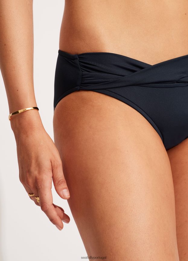 hipster de banda de torção coletiva mulheres verdadeira marinha Seafolly trajes de banho 4H088V194