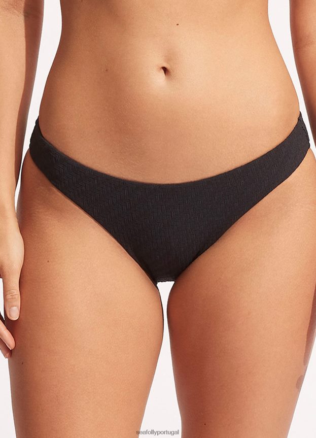 hipster de salgueiro mulheres preto Seafolly trajes de banho 4H088V328