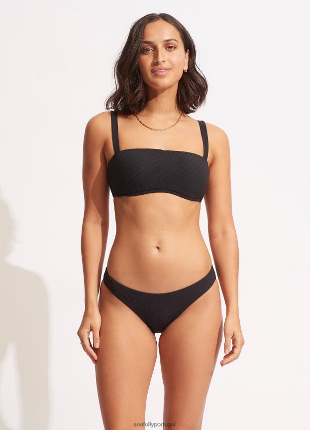 hipster de salgueiro mulheres preto Seafolly trajes de banho 4H088V328