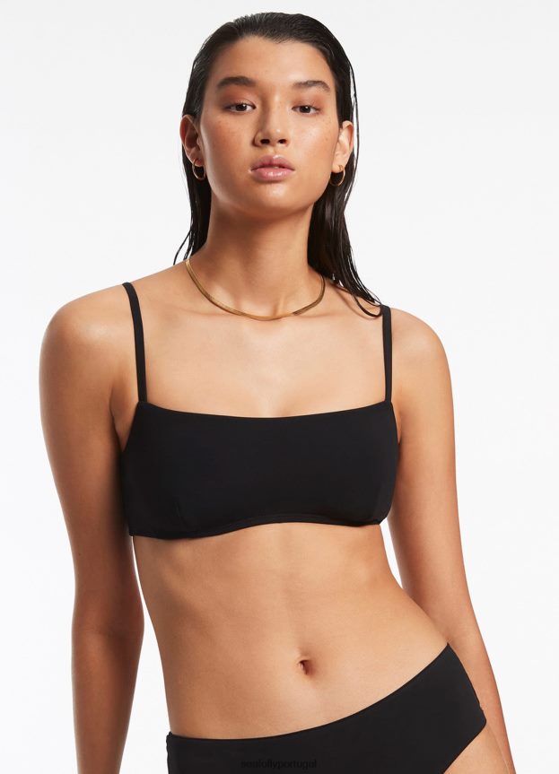 jetset pull na regata mulheres preto Seafolly trajes de banho 4H088V298