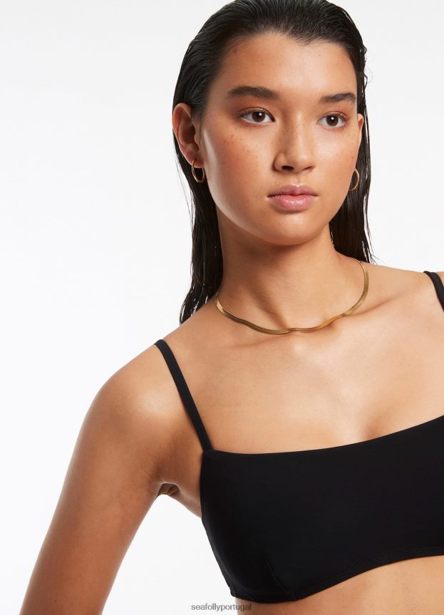 jetset pull na regata mulheres preto Seafolly trajes de banho 4H088V298