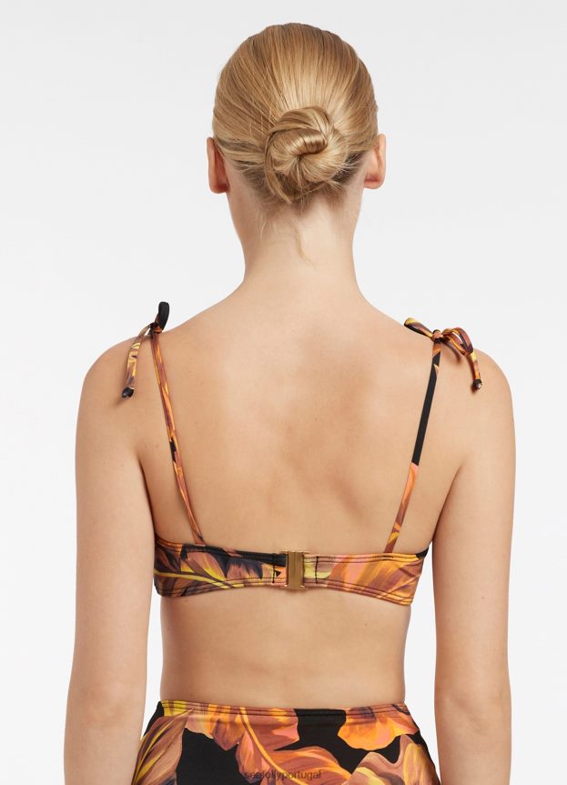 palmas torcem a parte superior frontal mulheres preto Seafolly trajes de banho 4H088V602