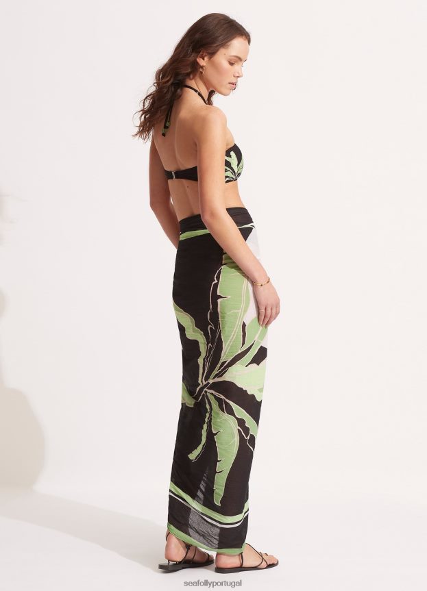 palmeira paraíso pareo mulheres preto Seafolly trajes de banho 4H088V723