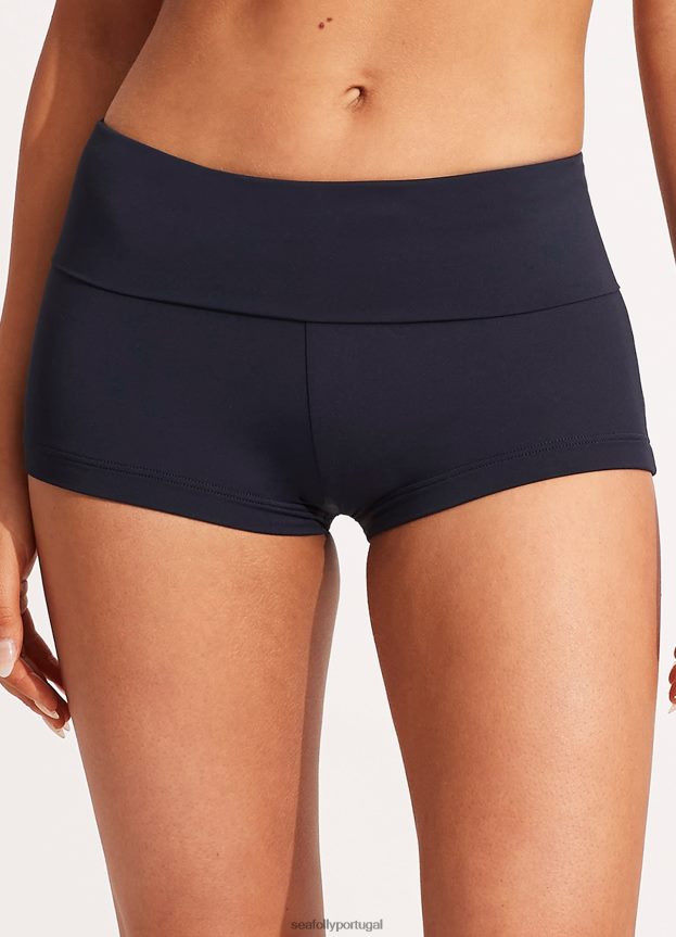 roll top coletivo boyleg mulheres verdadeira marinha Seafolly trajes de banho 4H088V208