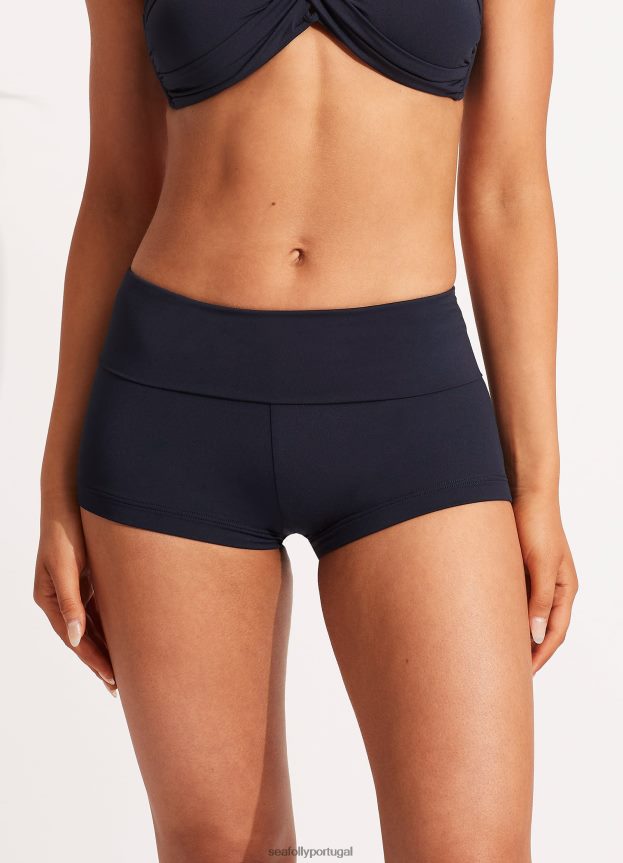 roll top coletivo boyleg mulheres verdadeira marinha Seafolly trajes de banho 4H088V208